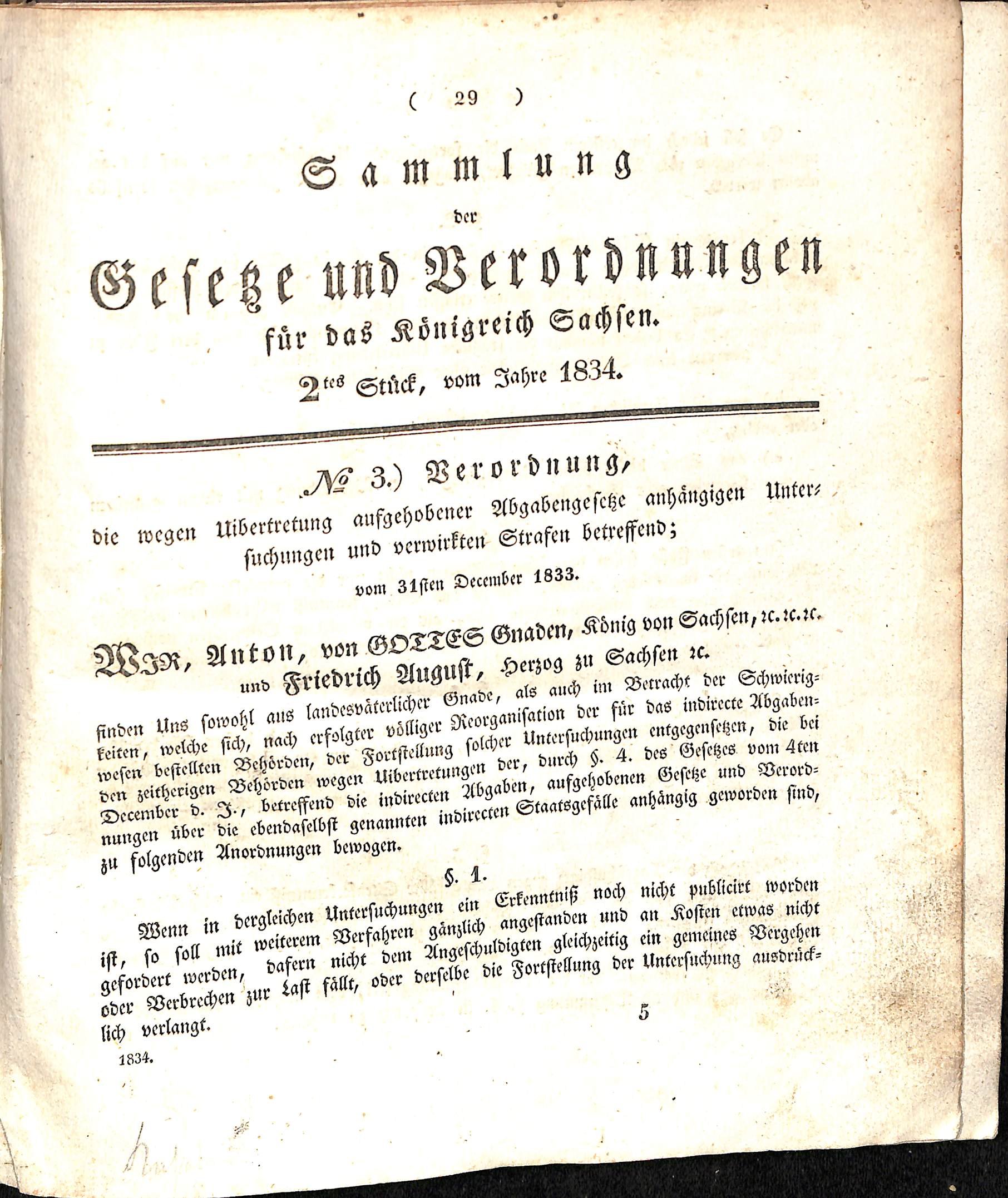 Gesetzsammlung für das Königreich Sachsen 2.-88., 1834 (Heimatwelten Zwönitz CC BY-NC-SA)