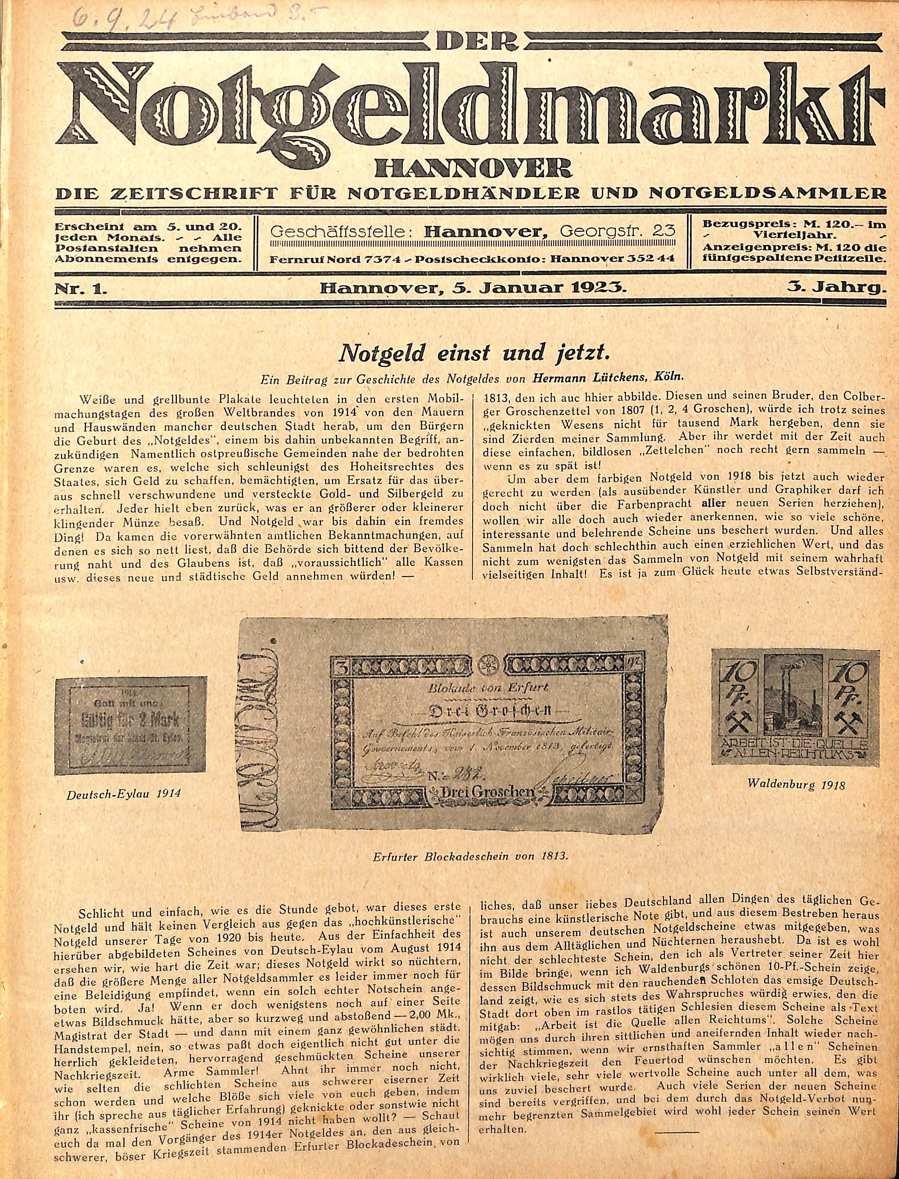 Der Notgeldmarkt 1922 (HEIMATWELTEN Zwönitz - Raritätensammlung Bruno Gebhardt CC BY-NC-SA)
