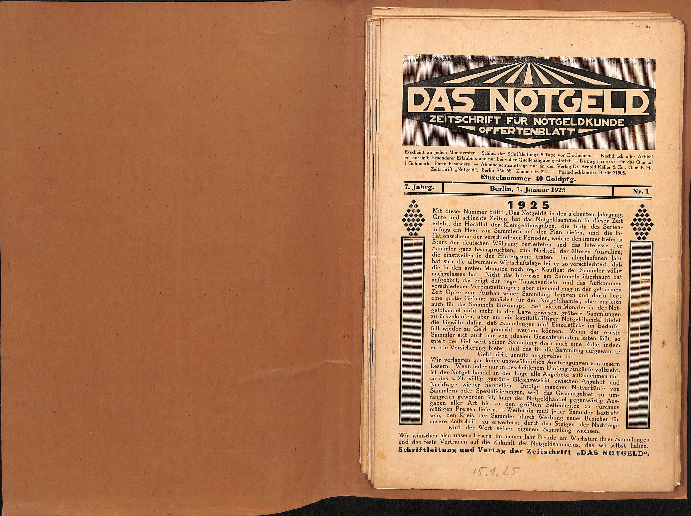 Das Notgeld 6. Jahrgang, 1925, komplett (Heimatwelten Zwönitz CC BY-NC-SA)