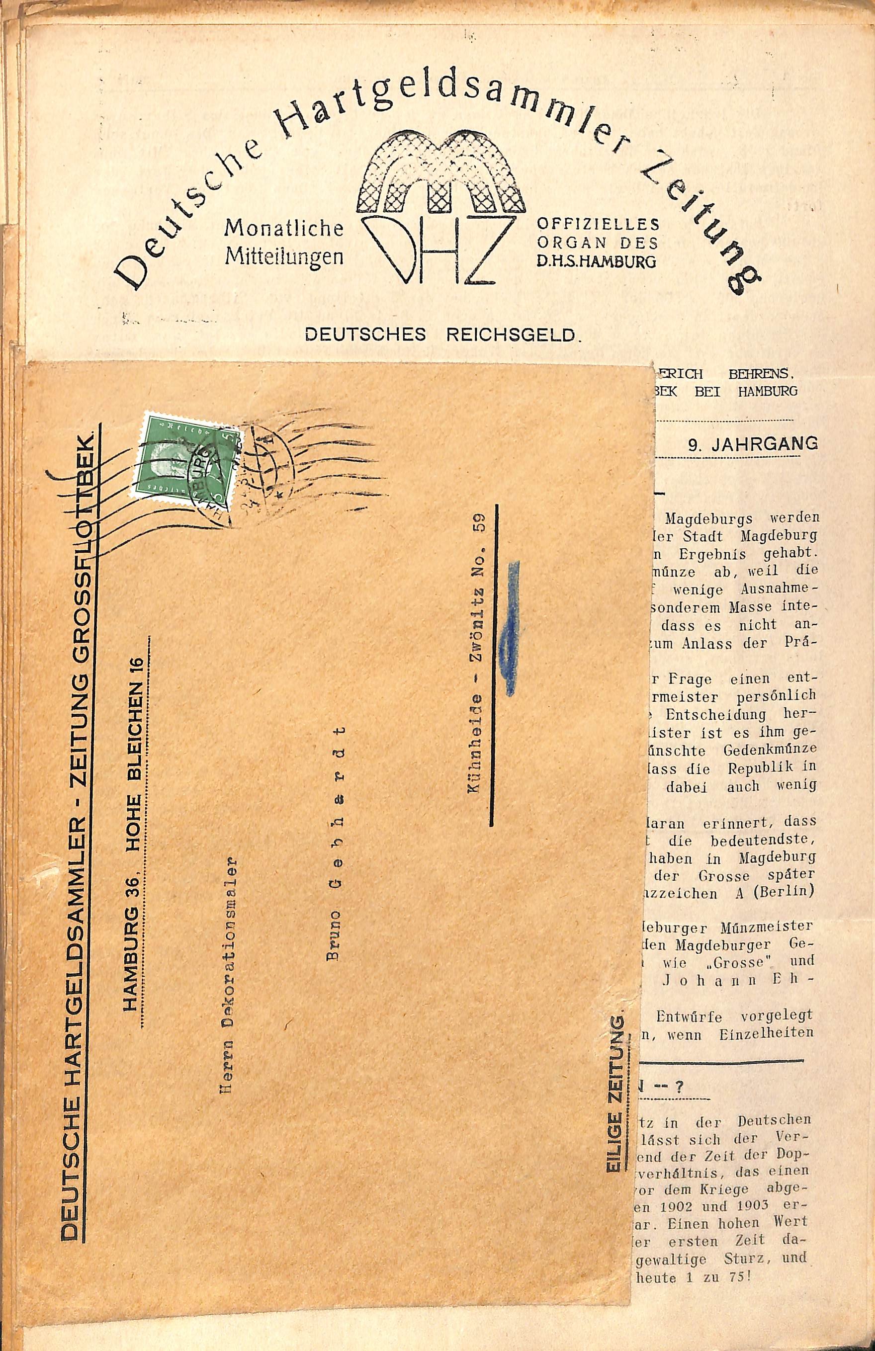Deutsche Hartgeldsammler Zeitung, 9. Jahrgang 1931 (Heimatwelten Zwönitz CC BY-NC-SA)