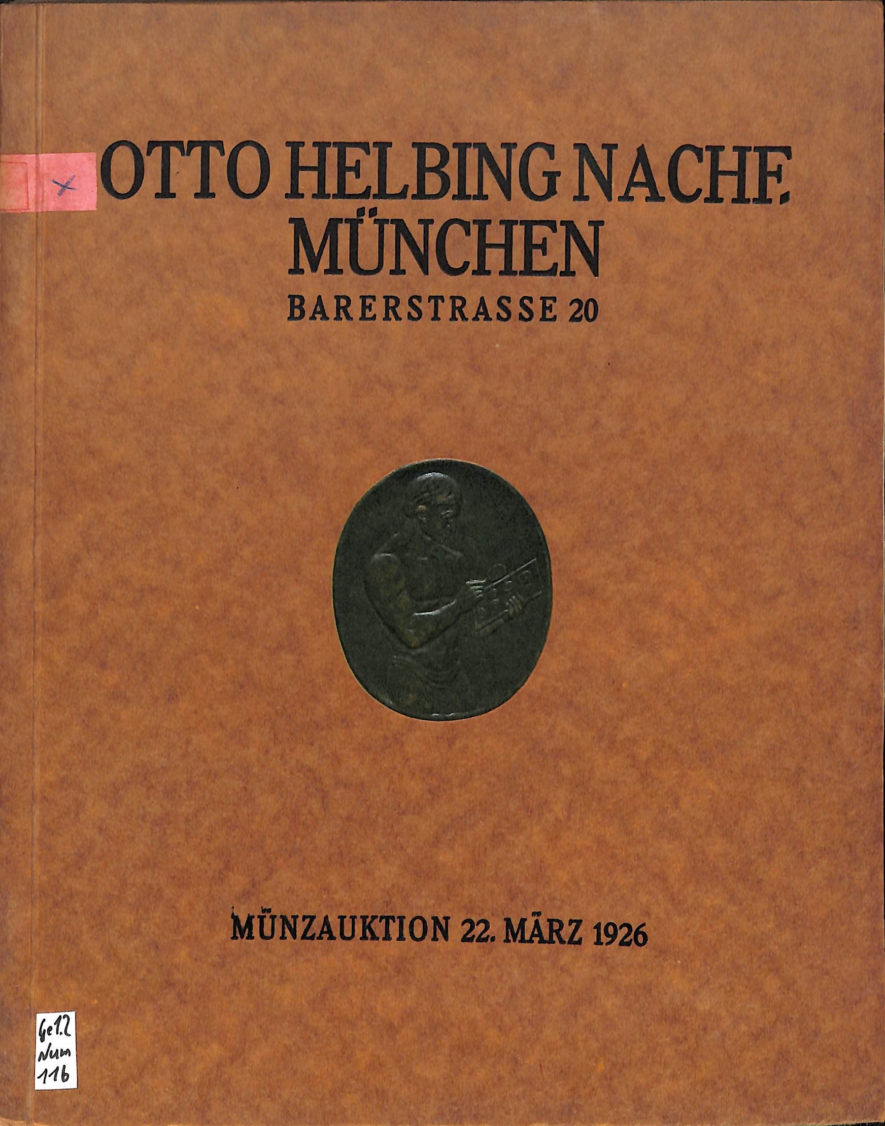 Otto Helbing Nachflg., Auktionskatalog 22. März 1926 (ohne Tafelanhang) (Heimatwelten Zwönitz CC BY-NC-SA)