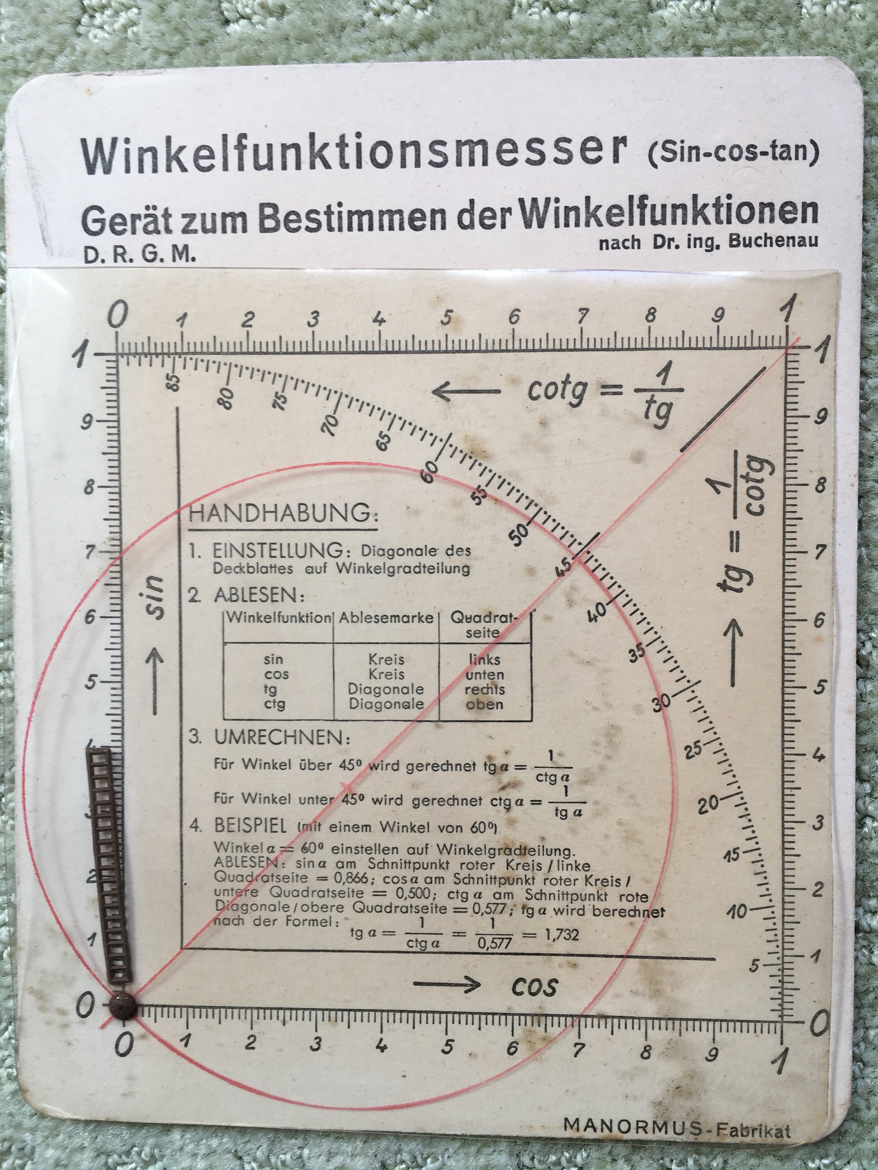 Winkelfunktionsmesser (Heimatverein Borsdorf CC BY-NC-SA)