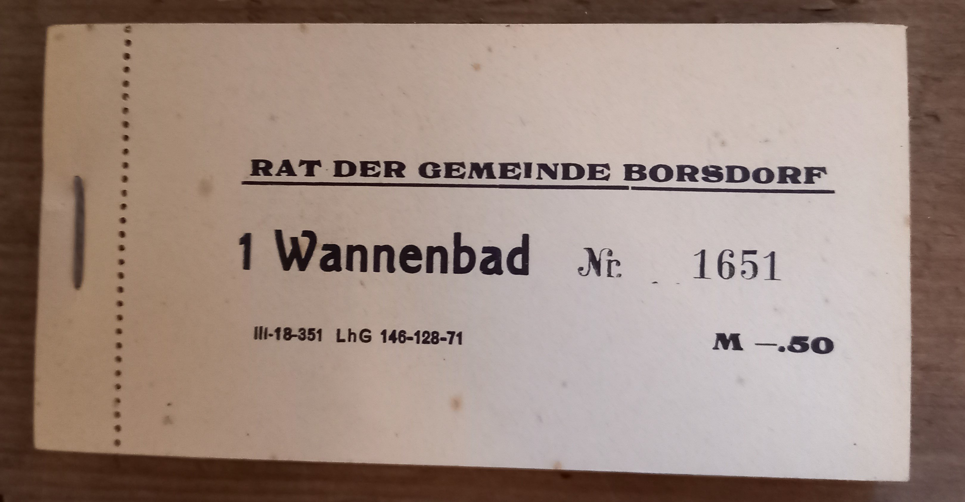 Eintrittskarten für das Borsdorfer Wannenbad (Heimatverein Borsdorf CC BY-NC-SA)