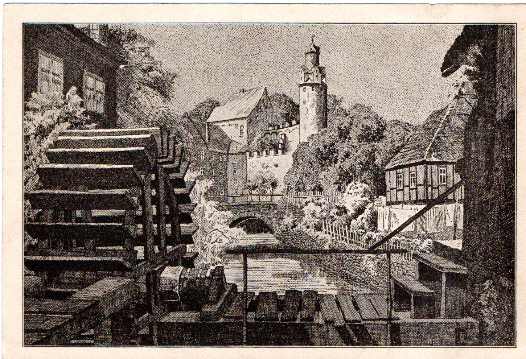 Ansichtskarte "Schloß Stein" (Museum Burg Stein CC BY-NC-SA)