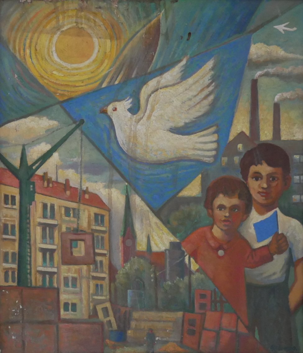 Gemälde: Für Frieden und Sozialismus (Museum Bautzen - Muzej Budyšin CC BY-NC-SA)