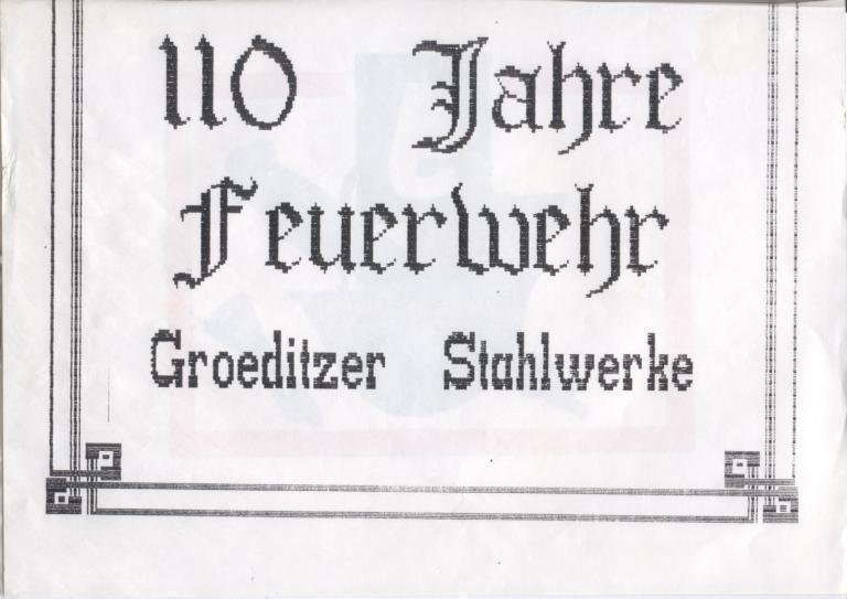 Festschrift Fw Stahlwerk Gröditz (Feuerwehrmuseum Grethen CC BY-NC-SA)