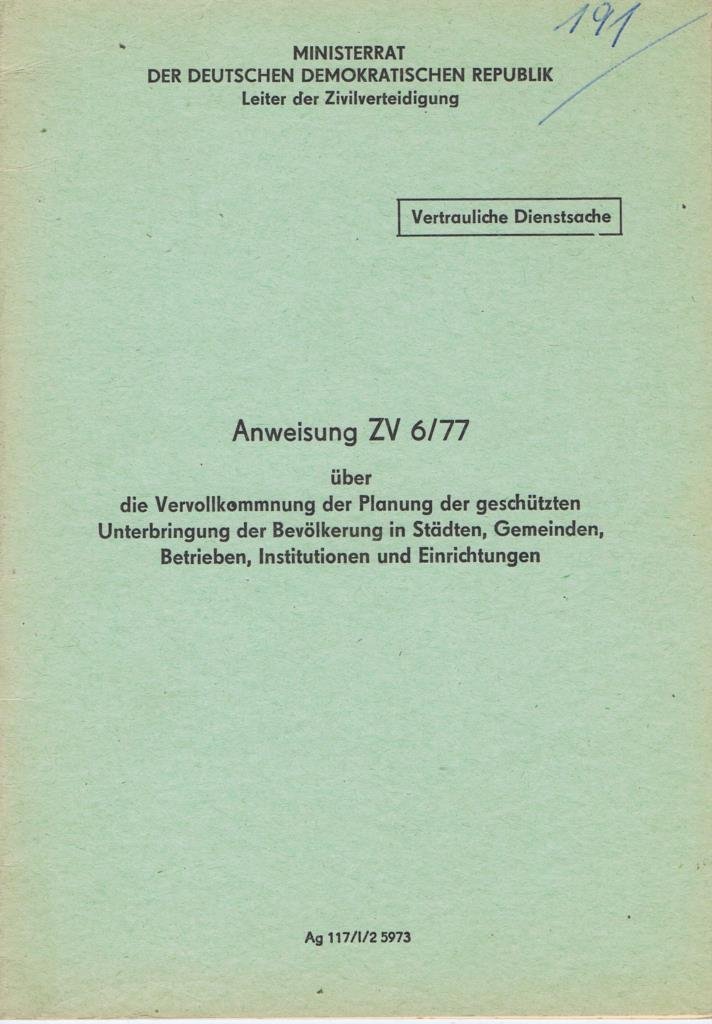 Anweisung ZV 6/77 (Feuerwehrmuseum Grethen CC BY-NC-SA)