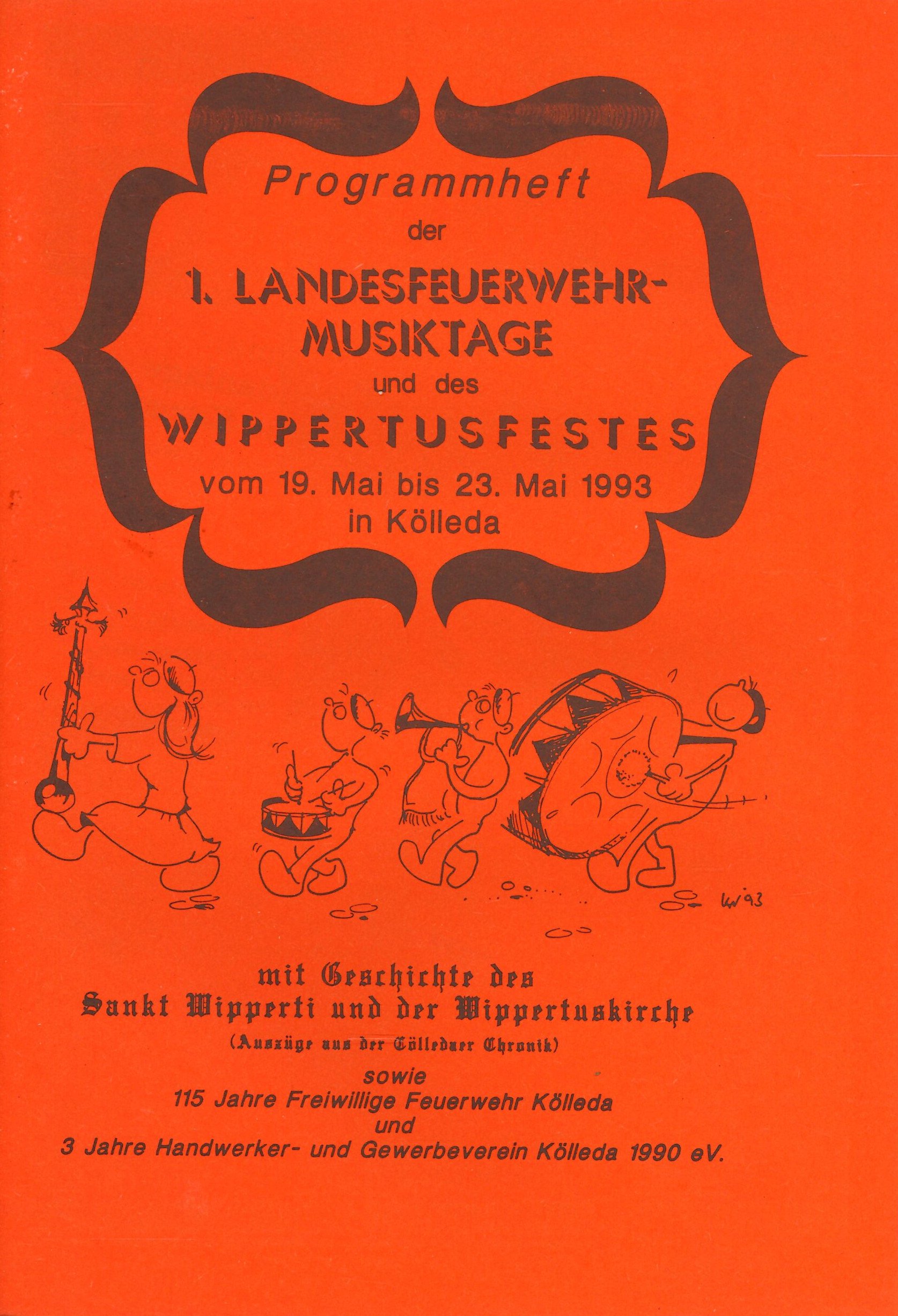 Programmheft der 1. Landesfeuerwehrmusiktage und des Wippertusfestes (Feuerwehrmuseum Grethen CC BY-NC-SA)