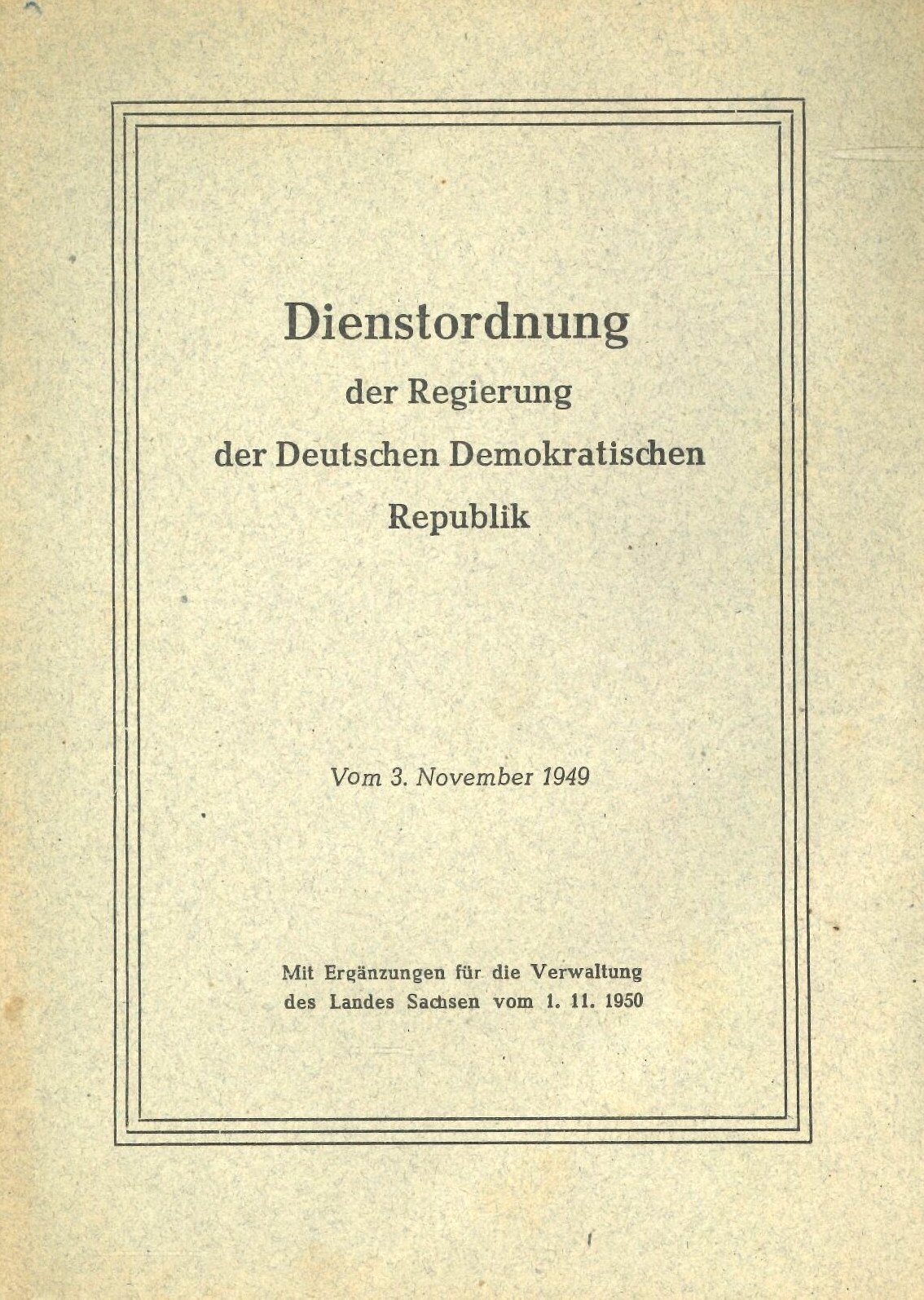 Dienstordnung der Regierung der DDR (Feuerwehrmuseum Grethen CC BY-NC-SA)