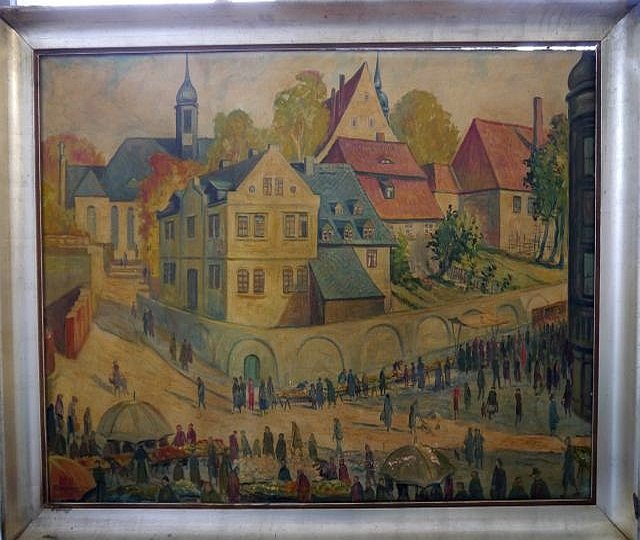Gemälde Stadtansicht (Museen der Stadt Limbach-Oberfrohna Esche-Museum CC BY-NC-SA)