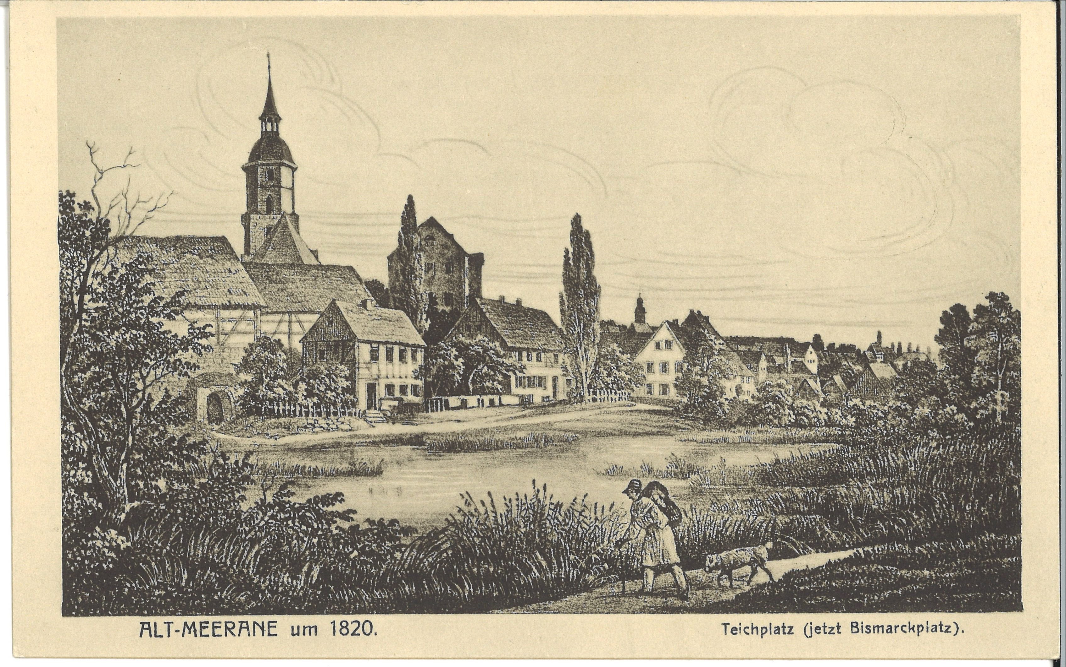 "Alt-Meerane um 1820" (Postkarte) (Museum Meerane CC BY-NC-SA)