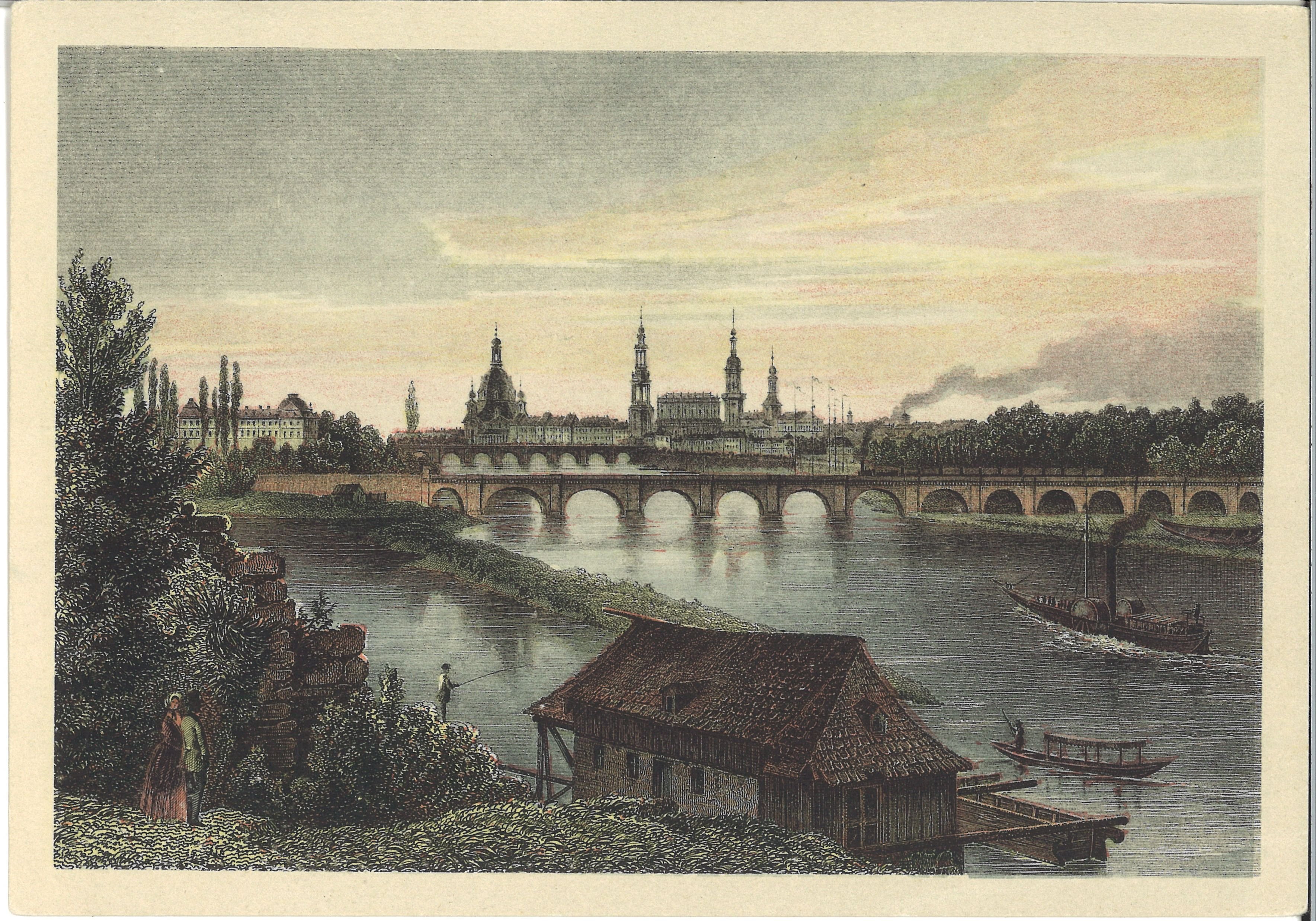 "Dresden um 1850" (Postkarte) (Museum Meerane CC BY-NC-SA)