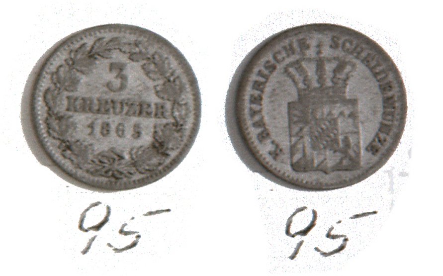 3 Kreuzer (Bayern; 1865) (Heimatmuseum Meerane CC BY-NC-SA)