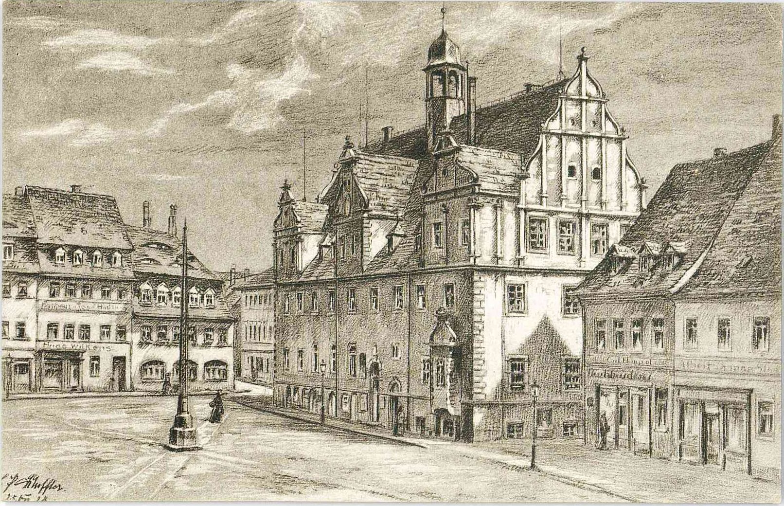 Eilenburg Markt mit Rathaus (Stadtmuseum Eilenburg CC BY-NC)