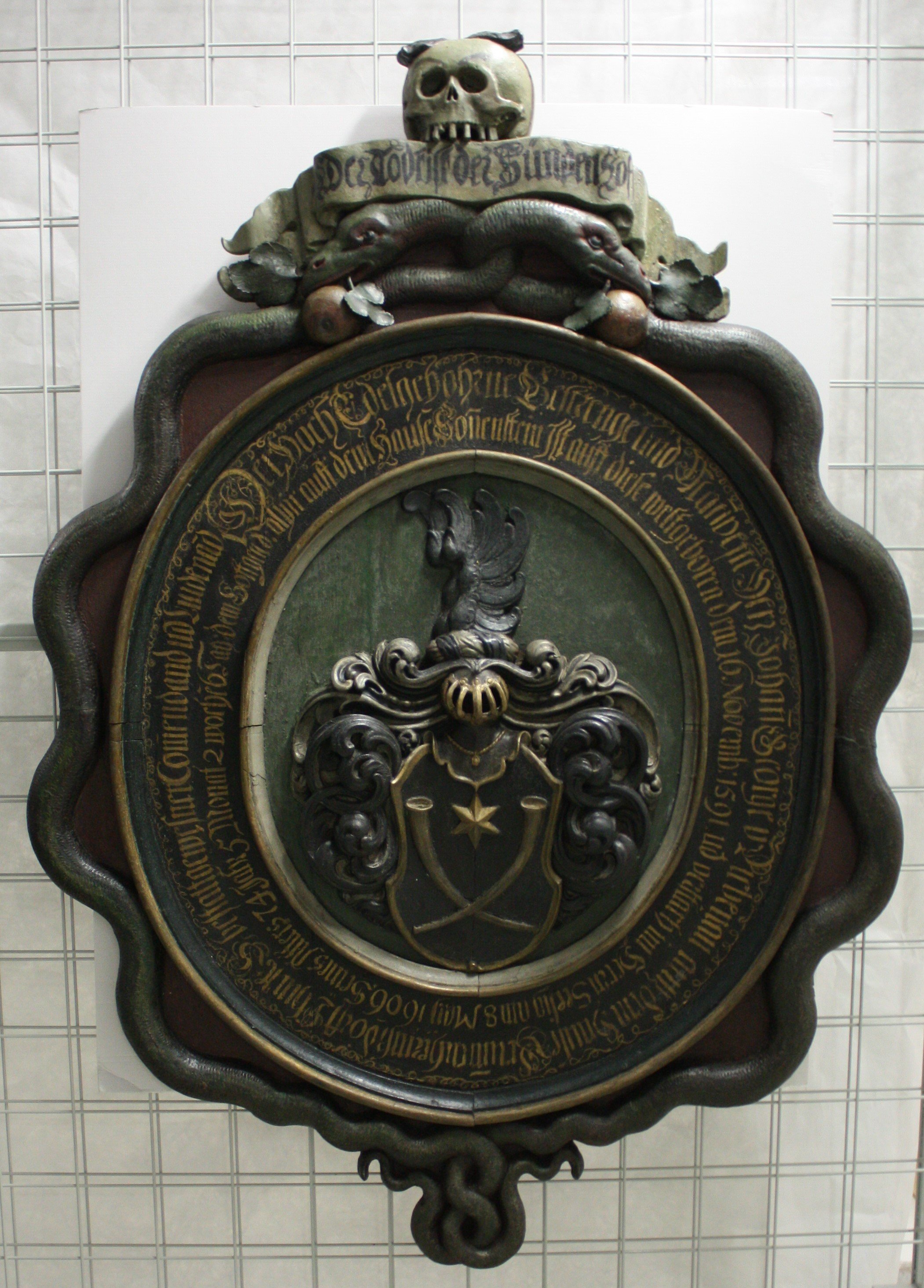 Totenschild des Johann George von Liebenau (Stadtmuseum Pirna CC BY-NC-SA)