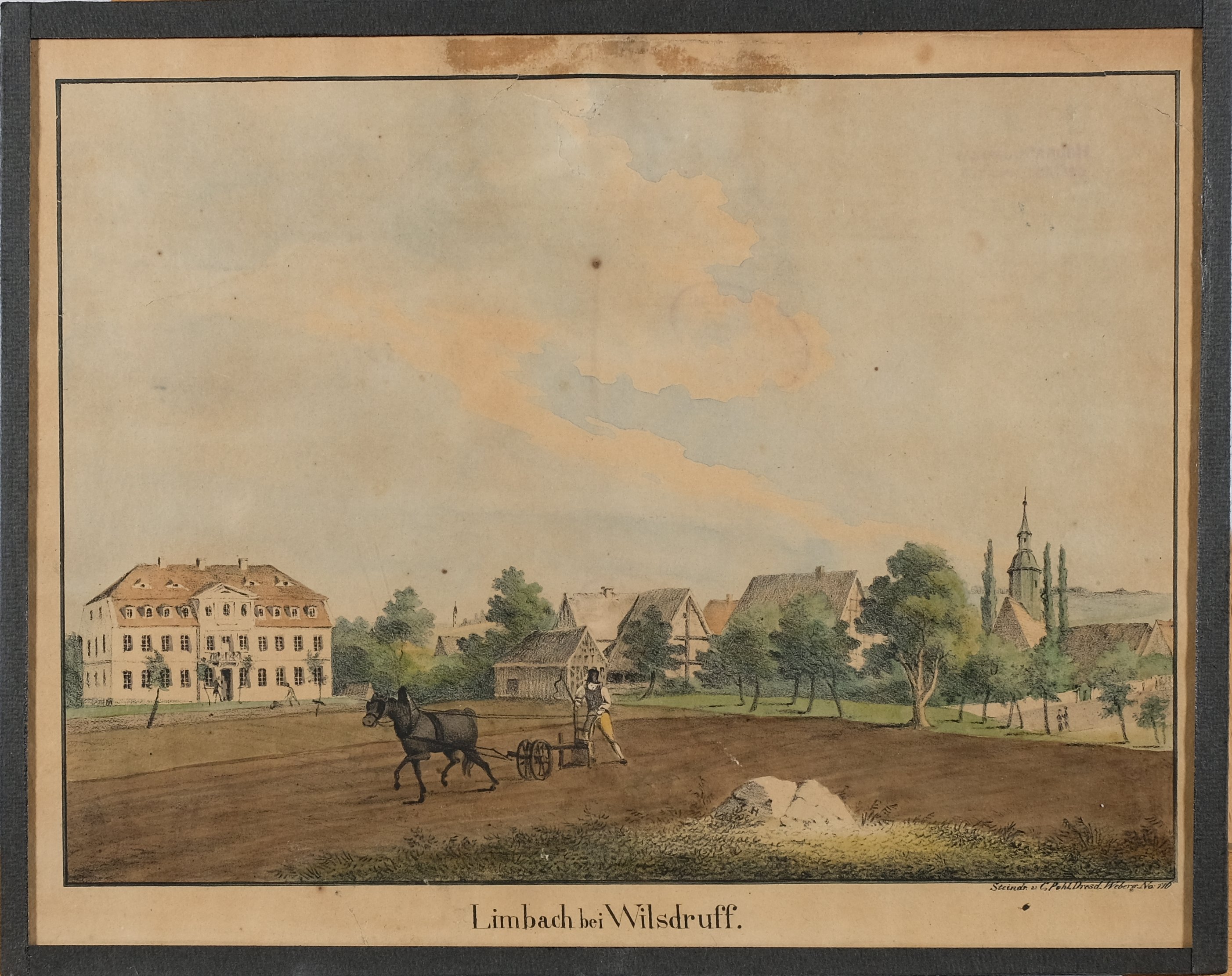 Druckgrafik: "Limbach bei Wilsdruff" (Heimatmuseum der Stadt Wilsdruff CC BY-NC-SA)