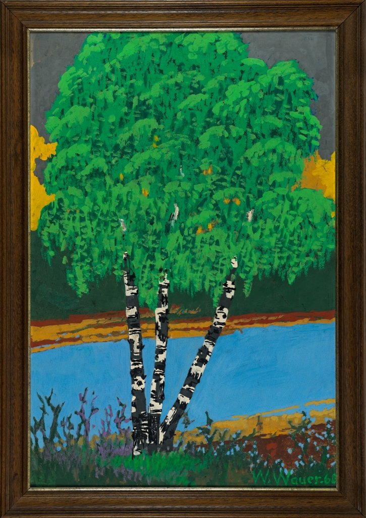Gemälde von William Wauer: "Drei Birken" (Wiesenthaler K3 CC BY-NC-SA)