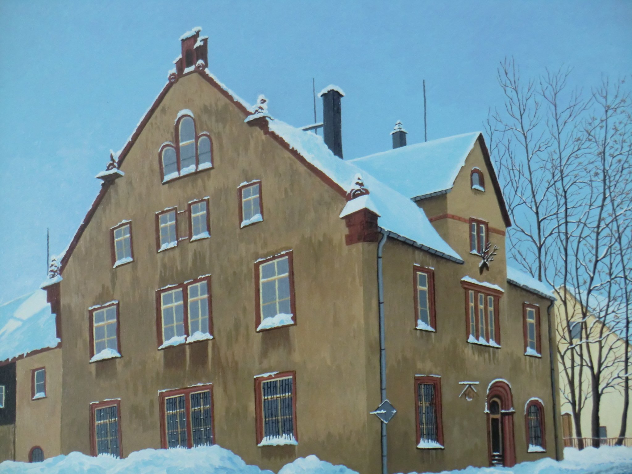 Gemälde von Wolfgang Hieke: Forstamt Karlsbader Str. 3, (Wiesenthaler K3 RR-R)