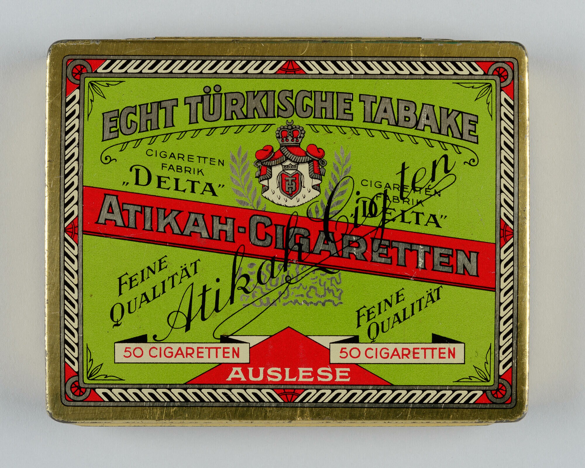 Zigarettendose der Marke "Atikah-Auslese" (Stadtmuseum Dresden CC BY-NC-ND)