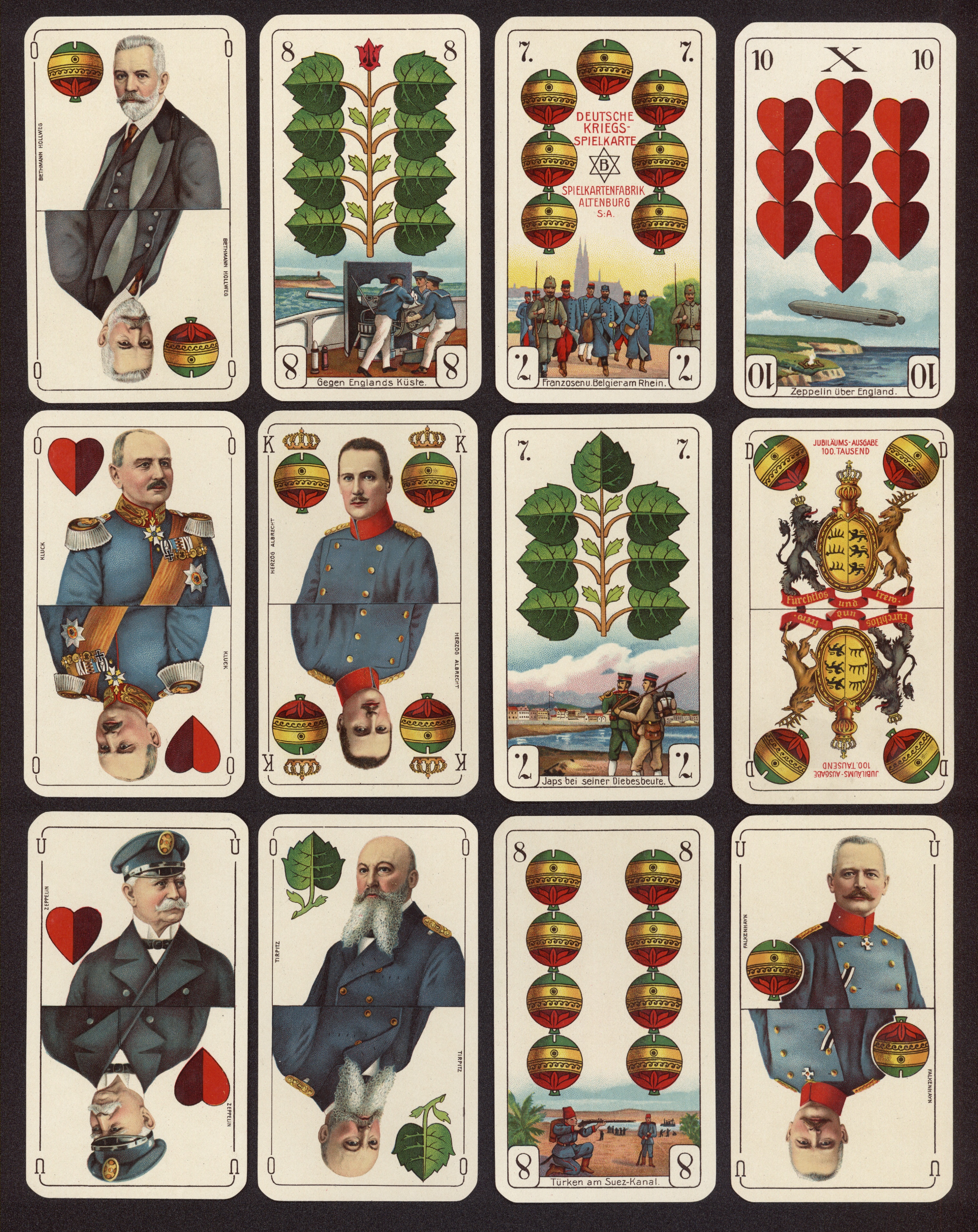 Deutsche Kriegs-Spielkarte (Kreismuseum Grimma CC BY-NC-SA)