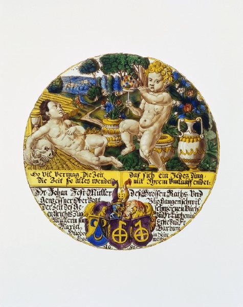 Wappenscheibe mit Allegorie der Vergänglichkeit (Grassi Museum für Angewandte Kunst CC BY-NC-SA)