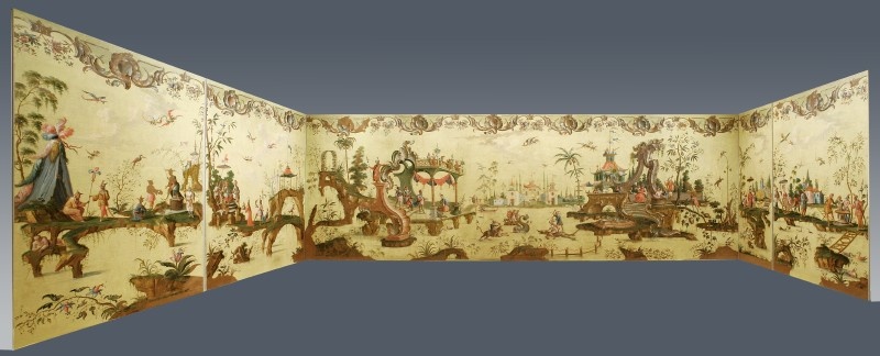 Tapete mit Chinoiserieszenen (Grassi Museum für Angewandte Kunst CC BY-NC-SA)