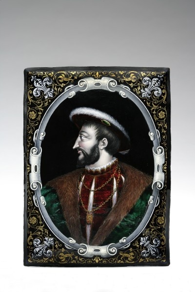 Emailtafel mit Porträt von François I. (Grassi Museum für Angewandte Kunst CC BY-NC-SA)