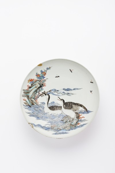 Teller mit Wasservogelmotiv (Grassi Museum für Angewandte Kunst CC BY-NC-SA)