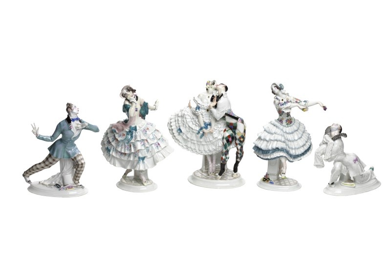 „Russisches Ballett“ (auch „Carnaval“, Modell D 283–287) (Grassi Museum für Angewandte Kunst CC BY-NC-SA)