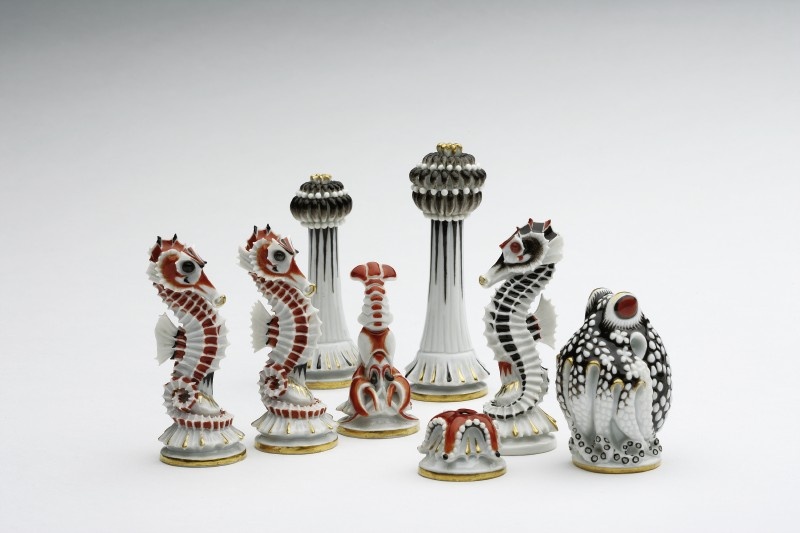 Schachfiguren als Seetiere (GRASSI Museum für Angewandte Kunst CC BY-NC-SA)