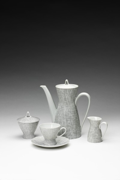 Rosenthal Form 2000 Seidenbast Bastdekor Grau Kaffeetasse mit Untertasse Tasse 