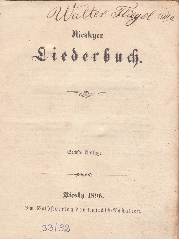 Nieskyer Liederbuch (Museum Niesky CC BY-NC-SA)