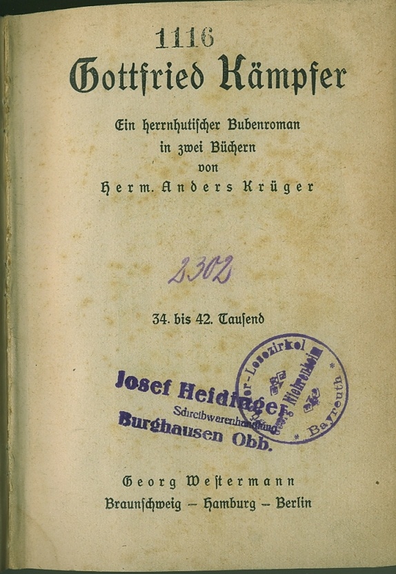 Gottfried Kämpfer - Ein Herrnhutischer Bubenroman (Museum Niesky CC BY-NC-ND)