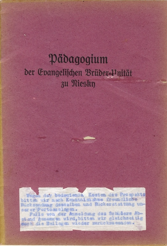 Pädagogium der Evangelischen Brüder-Unität zu Niesky (Museum Niesky CC BY-NC-SA)