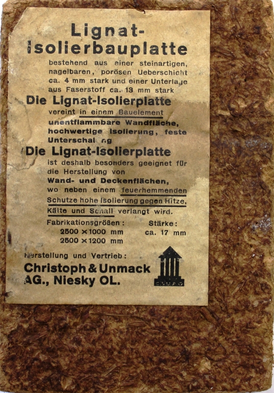 Lignat-Isolierbauplatte (Museum Niesky Forum Konrad-Wachsmann-Haus CC BY-NC-ND)