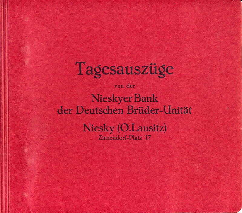 Tagesauszüge der Nieskyer Bank (Museum Niesky CC BY-NC-ND)