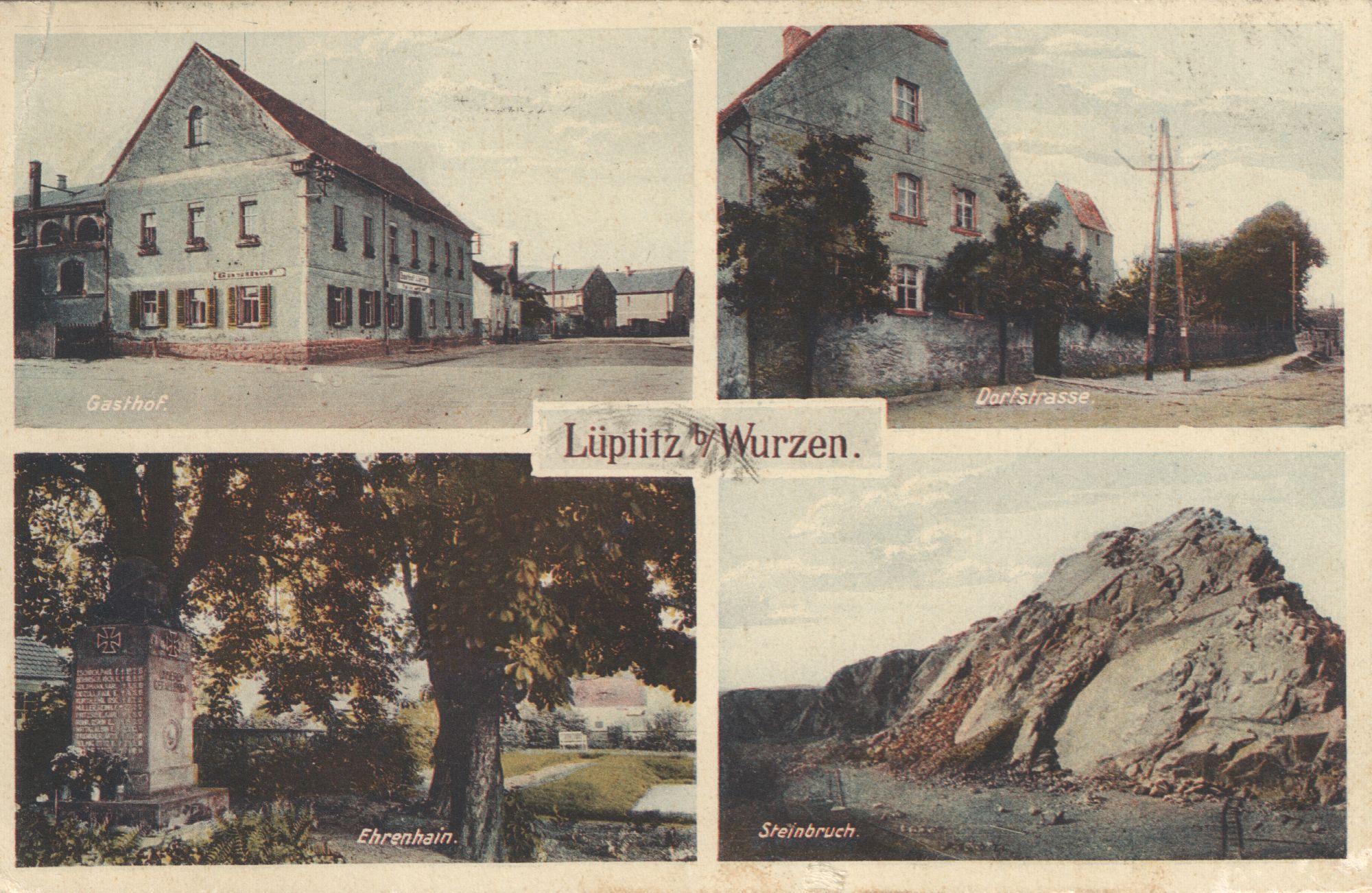 Ansichtskarte "Lüptitz bei Wurzen" (Museum Steinarbeiterhaus Hohburg CC BY-NC-SA)