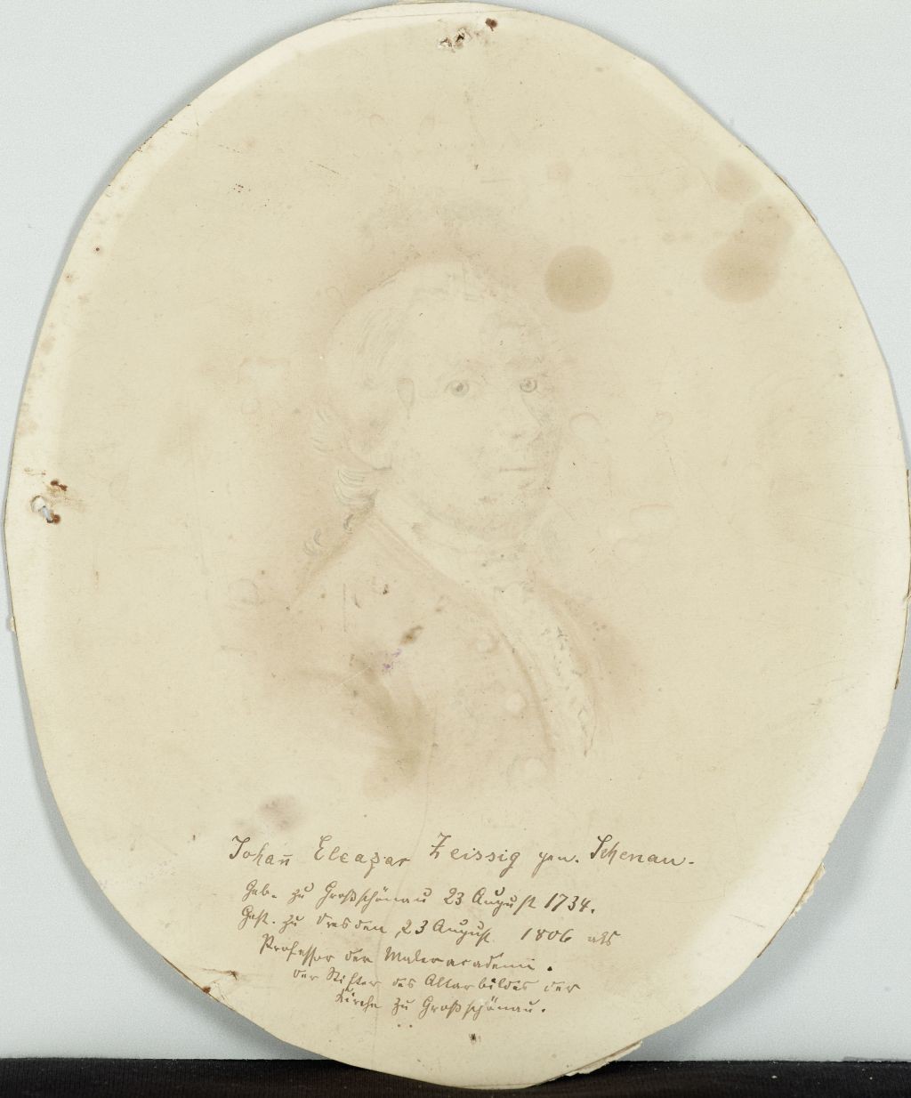 Brustbild eines Mannes im Oval (Deutsches Damast- und Frottiermuseum CC BY-NC-ND)