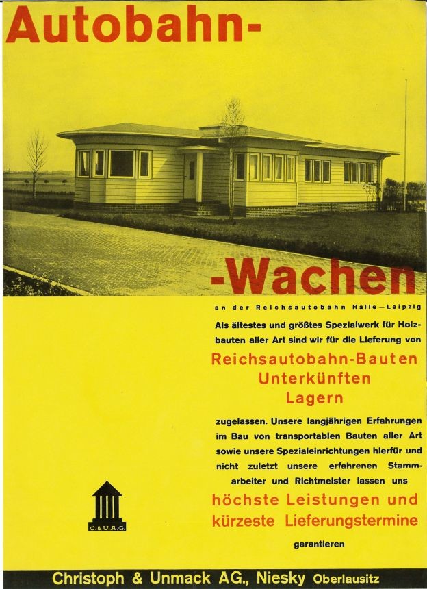 Autobahn-Wachen Werbeblatt (Museum Niesky Forum Konrad-Wachsmann-Haus CC BY-NC-SA)