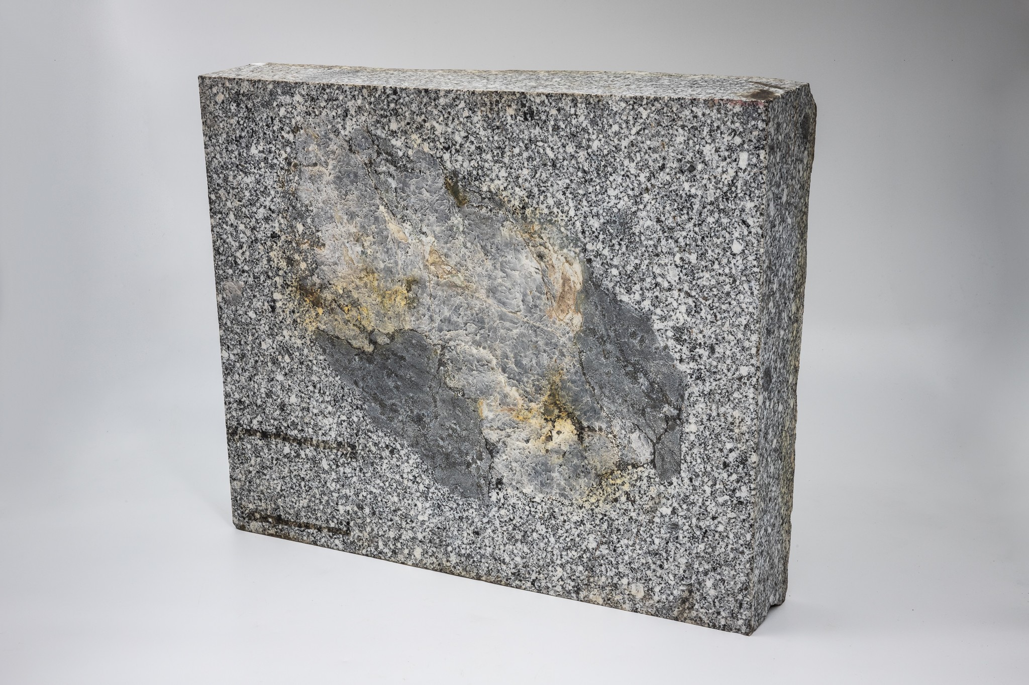 Lausitzer Granodiorit mit Quarz-Hornfels-Einschluß (Museum der Westlausitz Kamenz CC BY-NC-SA)