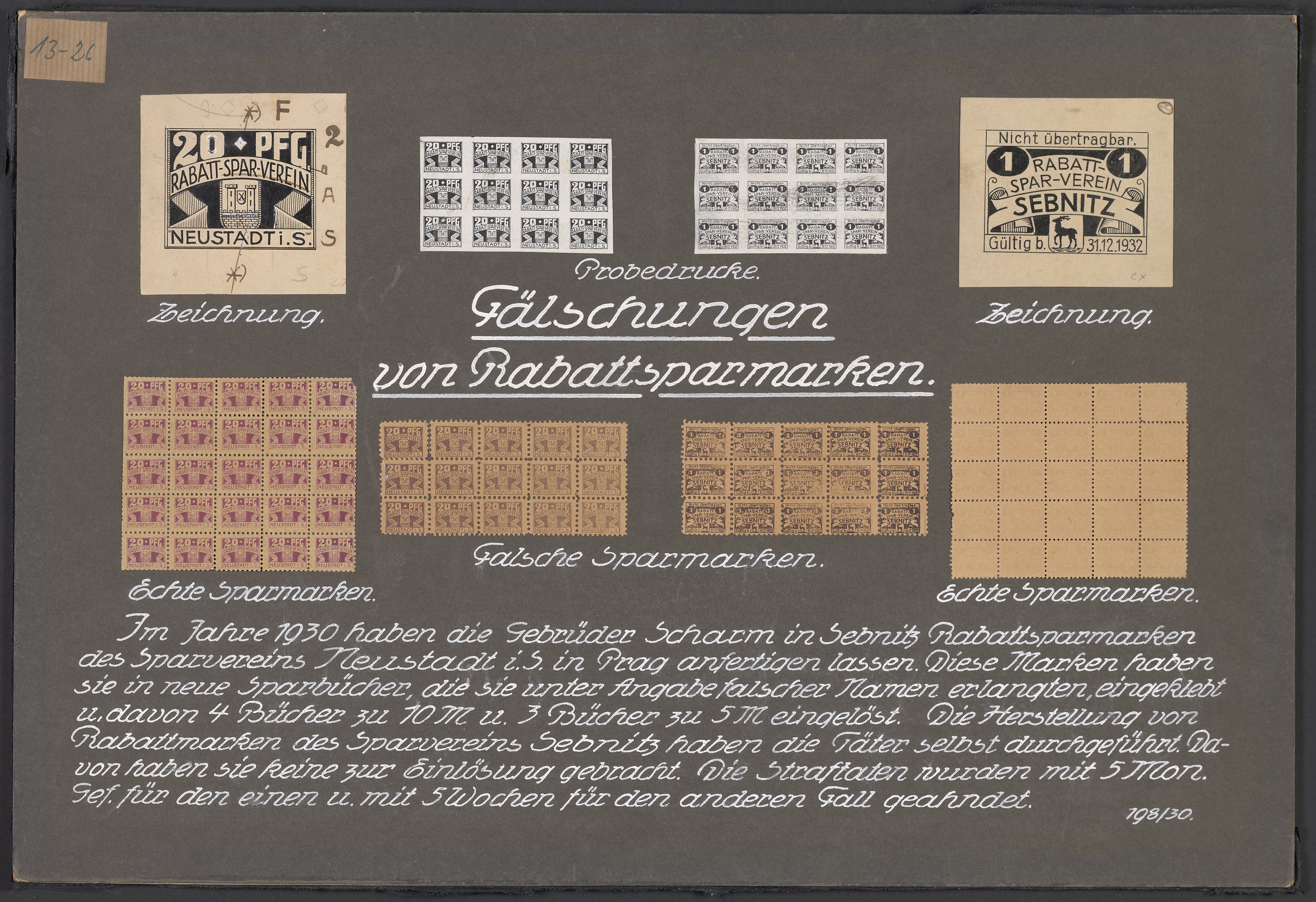 Lehrtafel "Fälschungen von Rabattsparmarken" (Polizeidirektion Dresden RR-F)