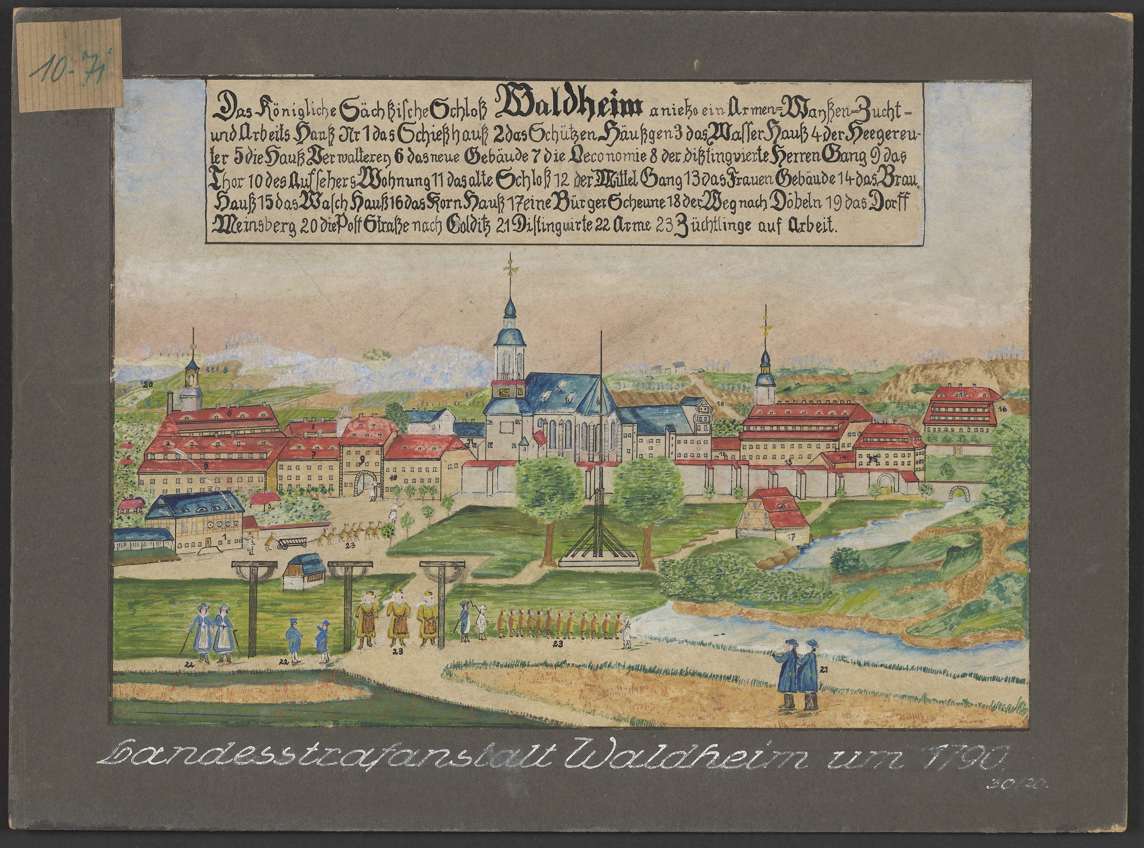 Lehrtafel "Landesstrafanstalt Waldheim um 1790" (Polizeidirektion Dresden RR-F)