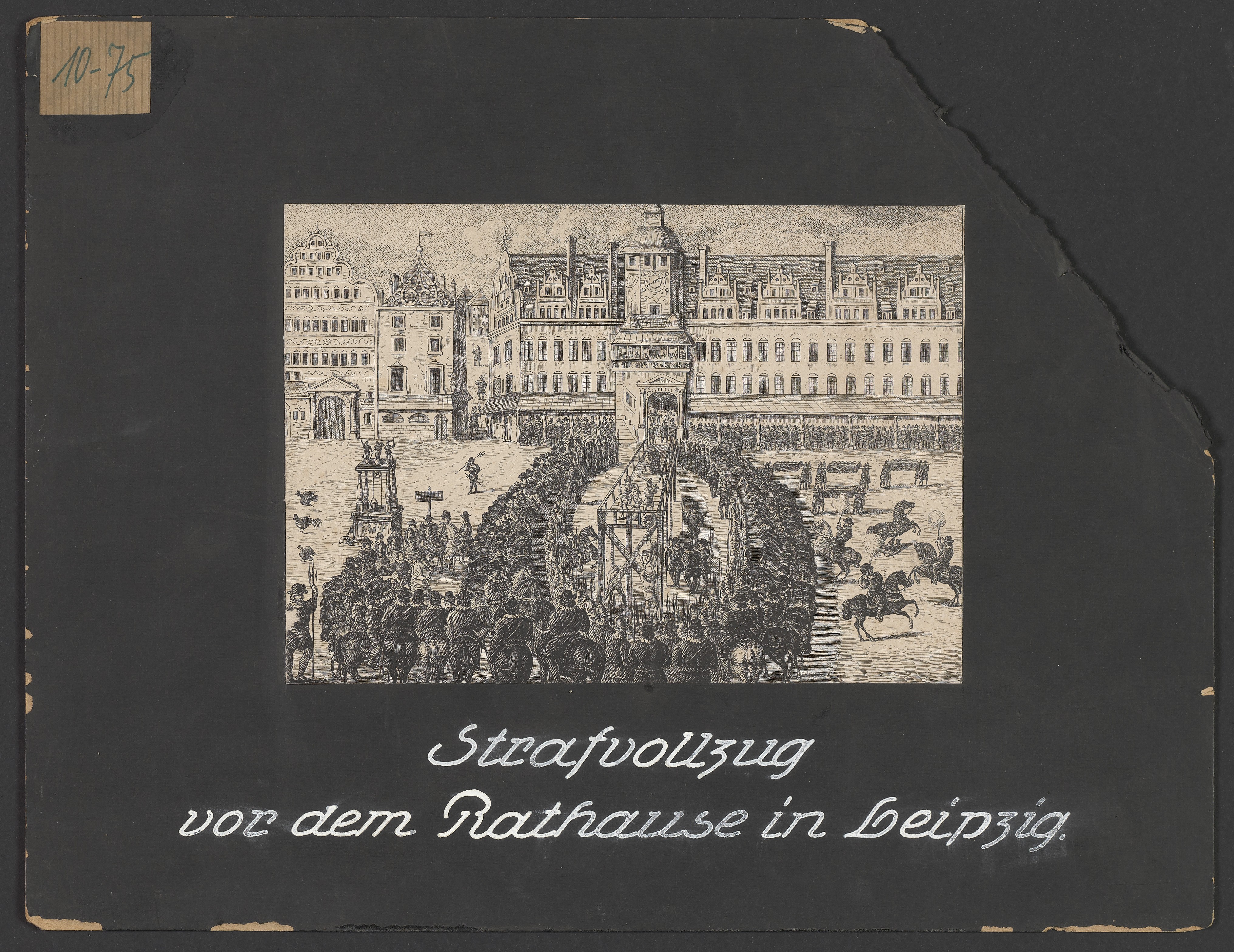 Lehrtafel "Strafvollzug vor dem Rathaus Leipzig" (Polizeidirektion Dresden RR-F)