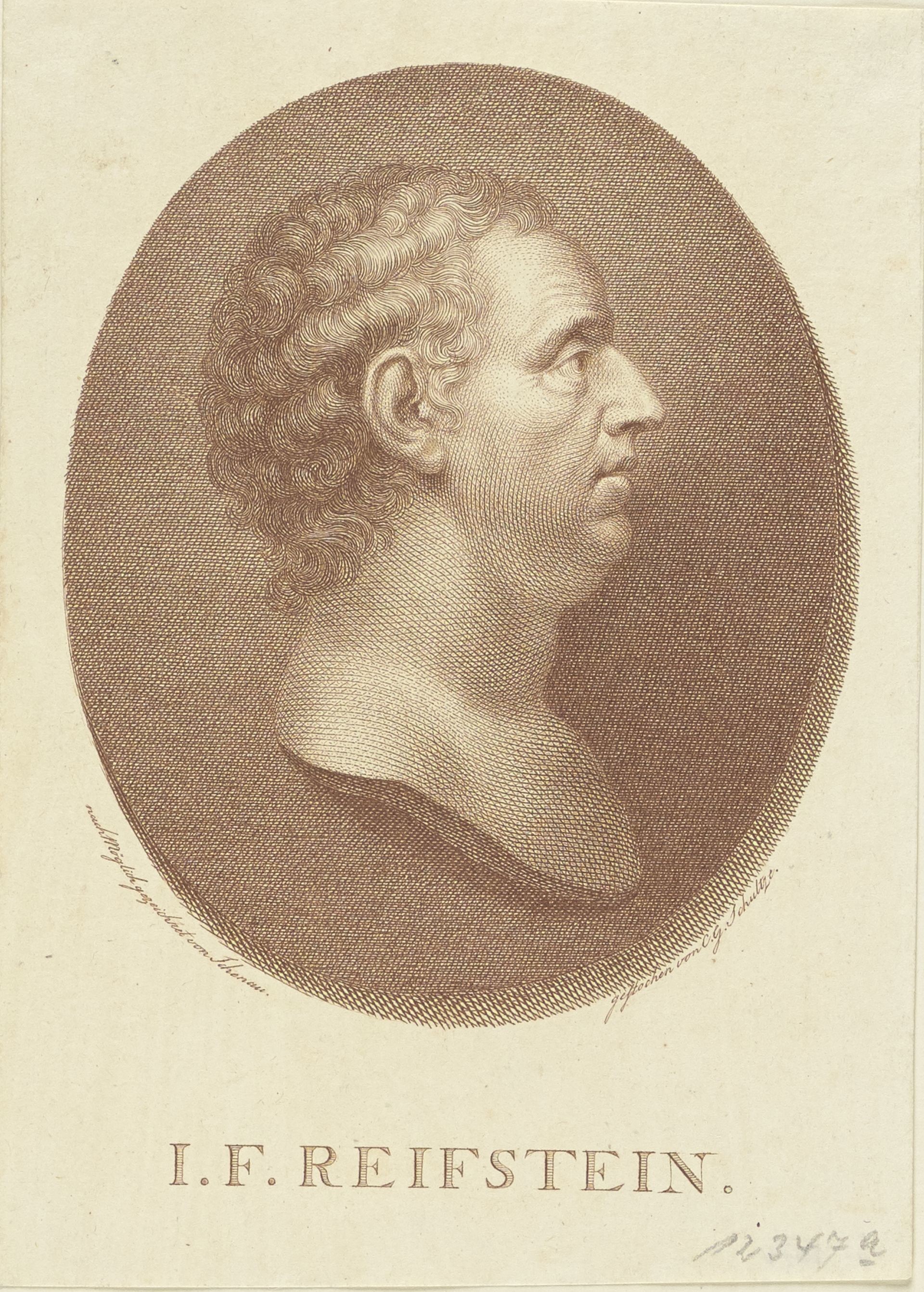Porträt Johann Friedrich Reiffenstein (Deutsches Damast- und Frottiermuseum CC BY-NC-ND)