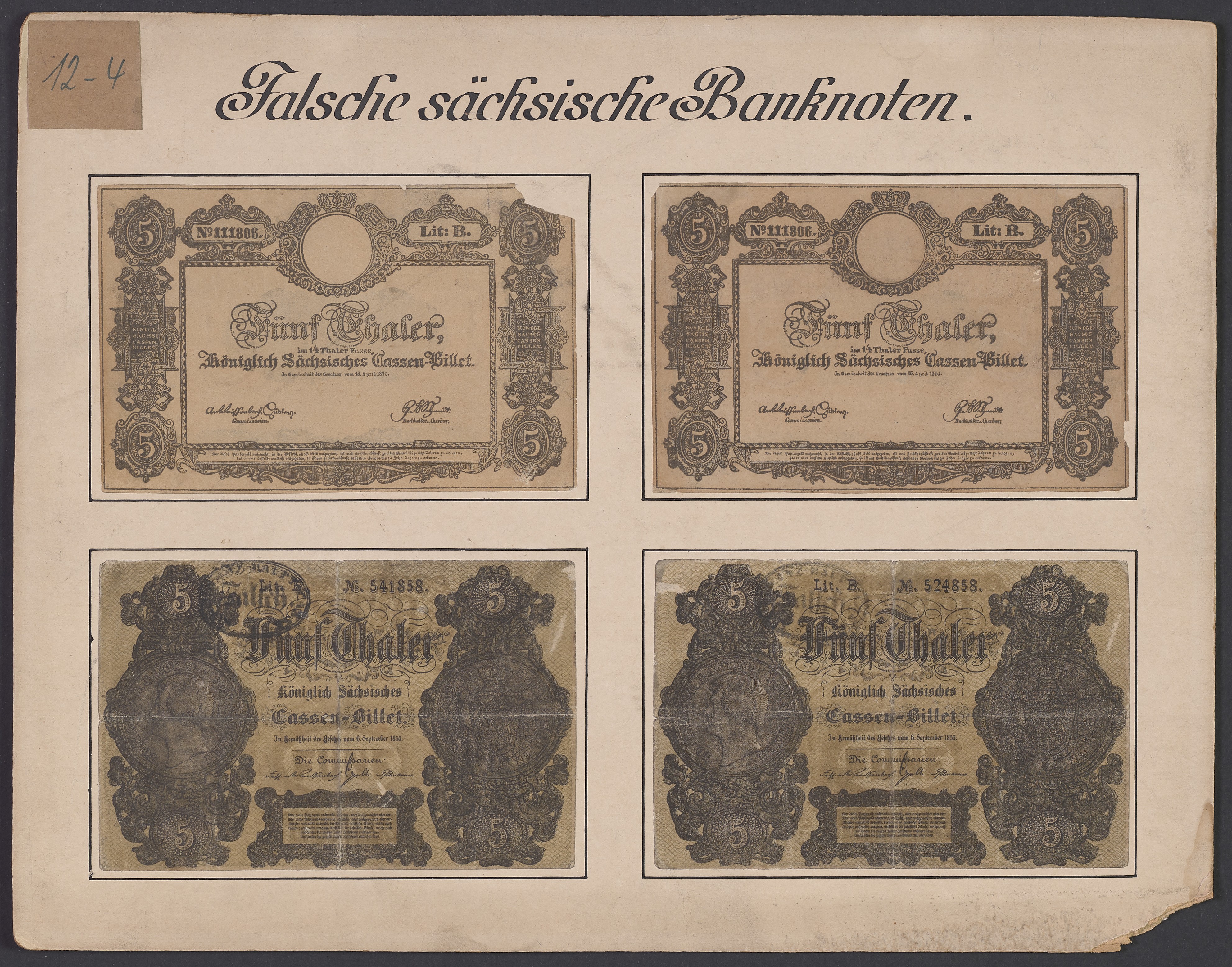 Lehrtafel "Falsche sächsische Banknoten" (Polizeidirektion Dresden RR-F)