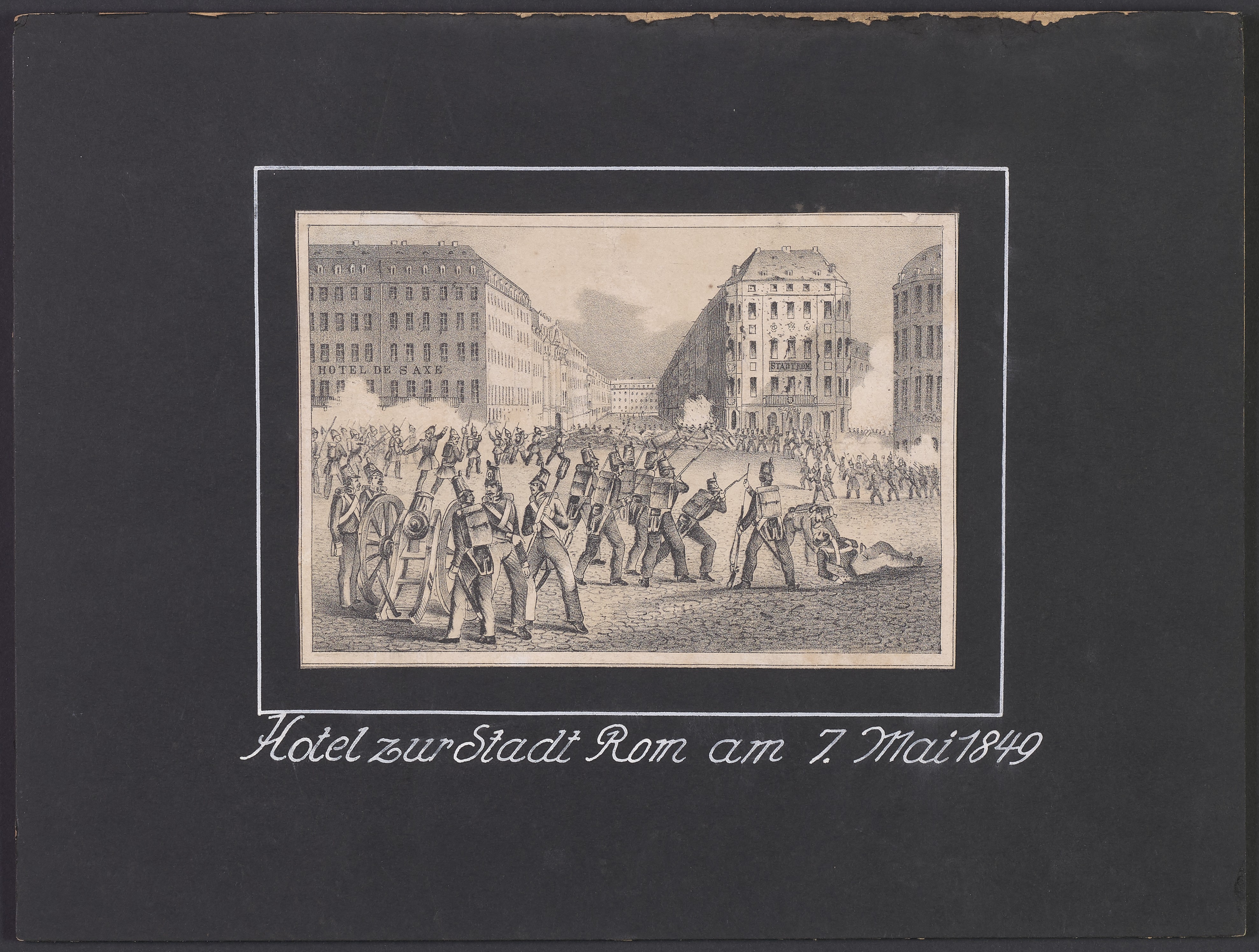 Lehrtafel "Hotel zur Stadt Rom am 7. Mai 1849" (Polizeidirektion Dresden RR-F)
