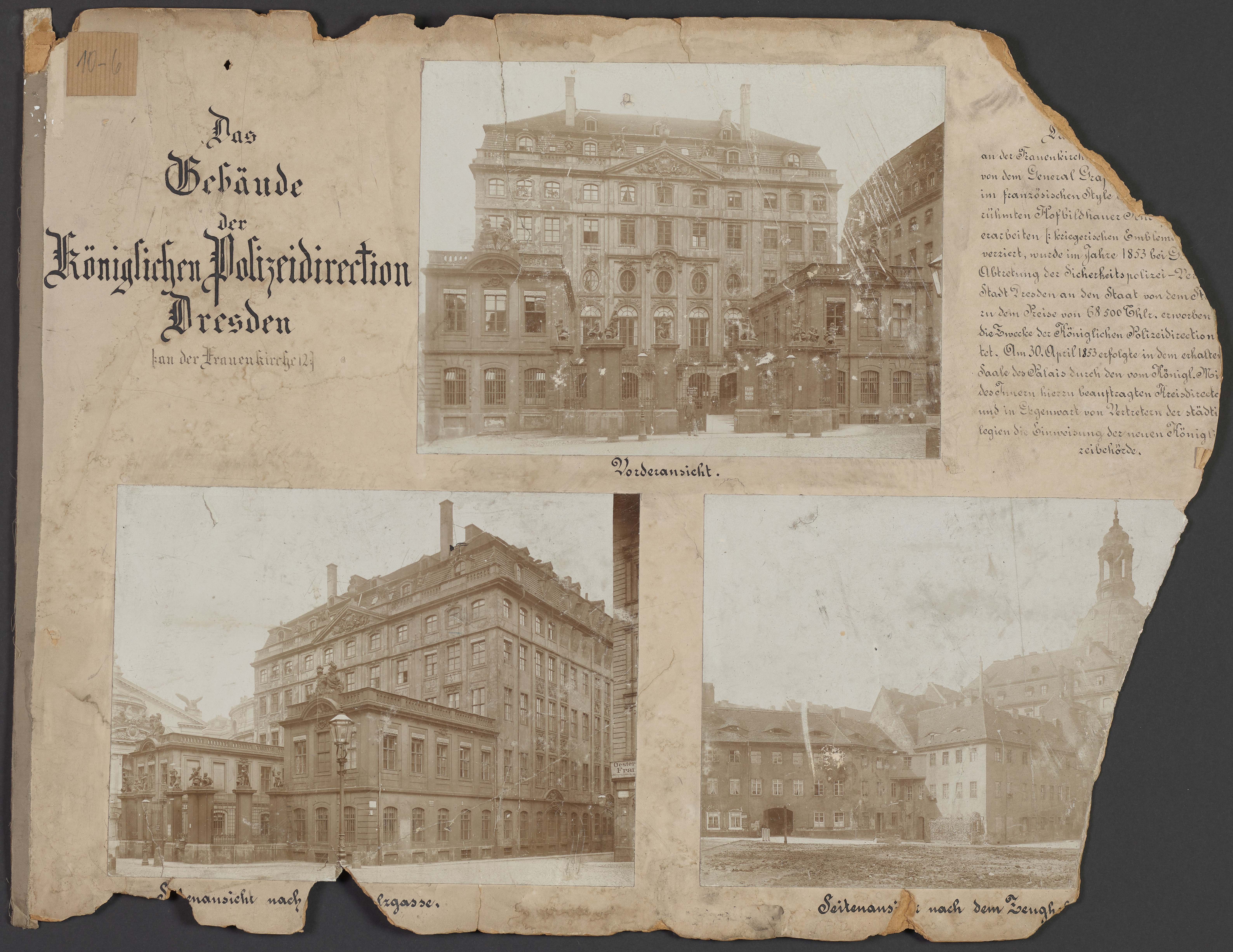 Lehrtafel "Das Gebäude der Königlichen Polizeidirection Dresden" (Polizeidirektion Dresden RR-F)