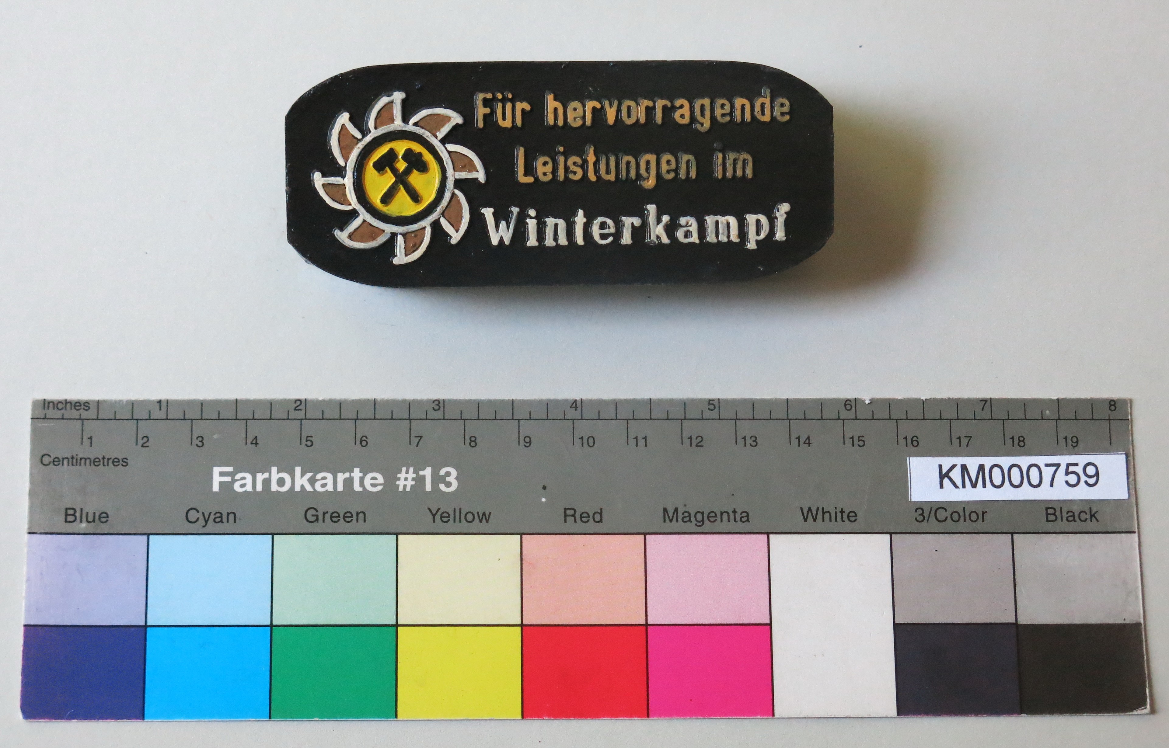Zierbrikett "Für hervorragende Leistungen im Winterkampf" (Energiefabrik Knappenrode CC BY-SA)