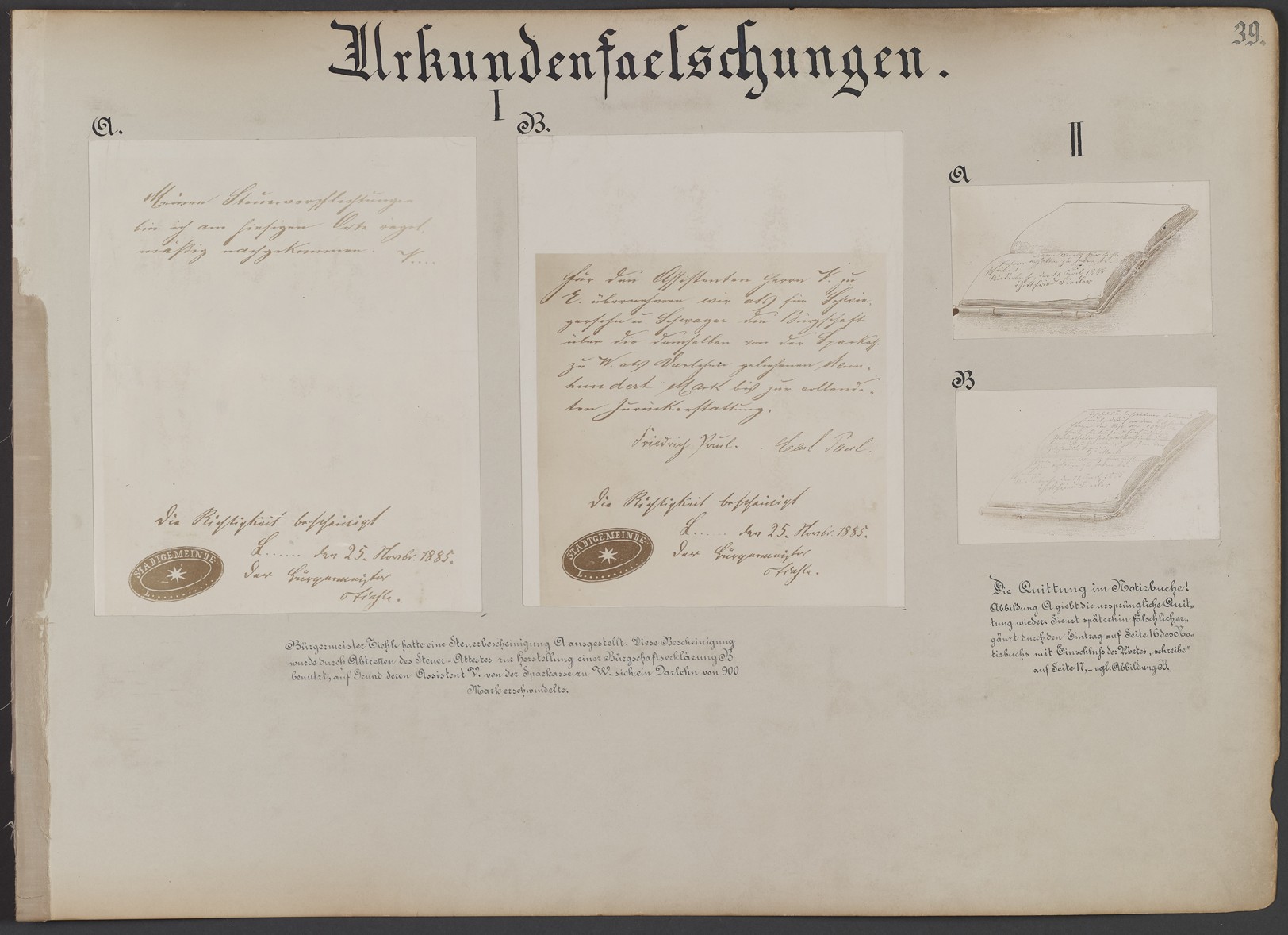 Lehrtafel "Urkundenfälschungen" am Beispiel von Briefen und Dokumenten (Fallbeispiele I bis VII) (Polizeidirektion Dresden RR-F)