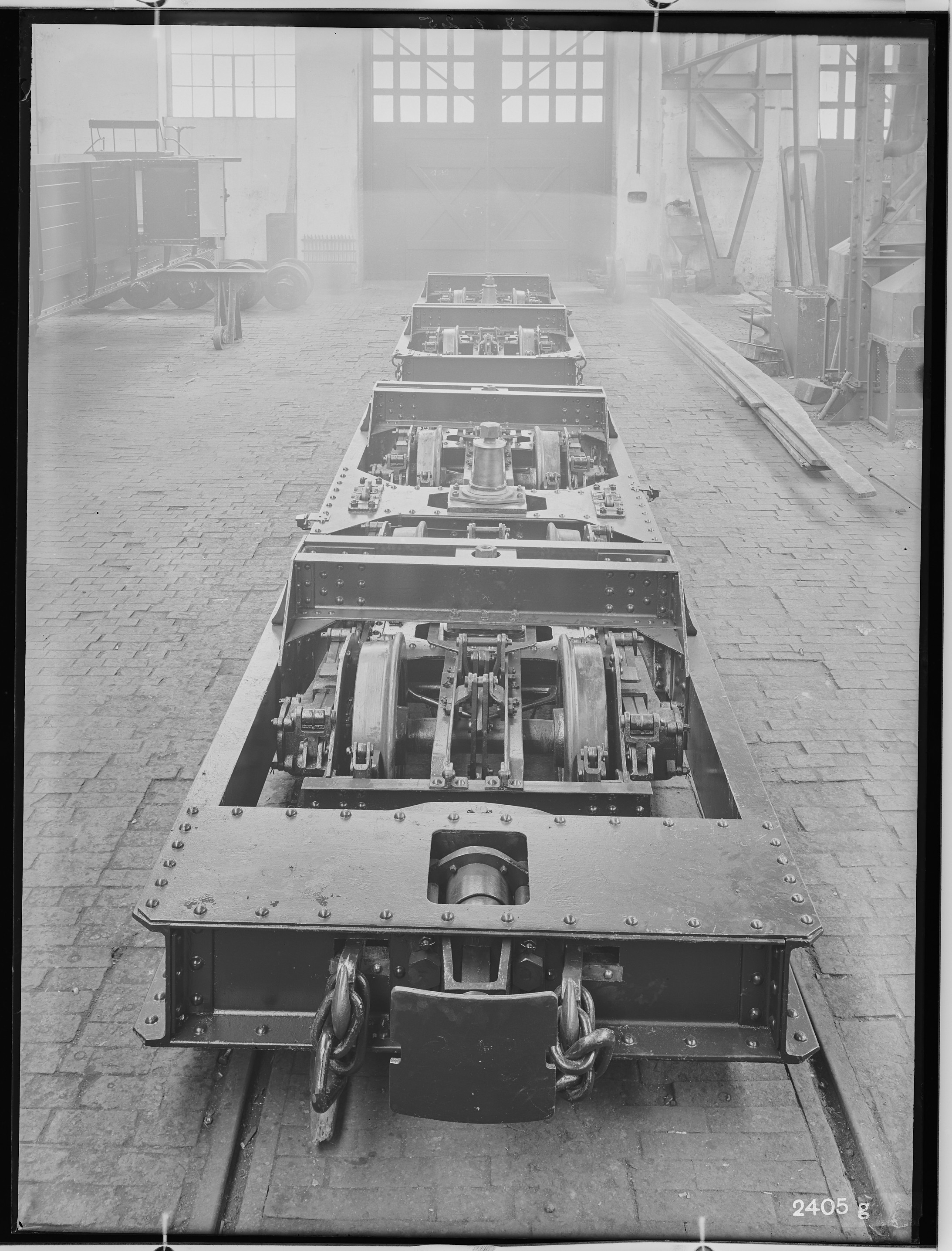 Fotografie: achtachsiger offener Güterwagen (Drehgestelljoche I), 1925 (Schenkung der Bombardier Transportation, Werk Görlitz | Eigentum/Sammlung der Verkehrsmuseums Dresden gGmbH CC BY-NC-SA)